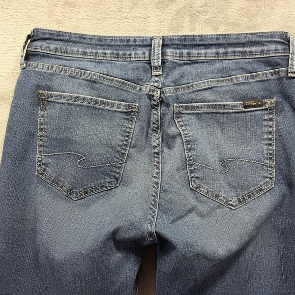 Silver Jeans Authentic Jeans Womens 10 Blue Curvy Mid Slim Straight Denim L27 - Picture 3 of 11